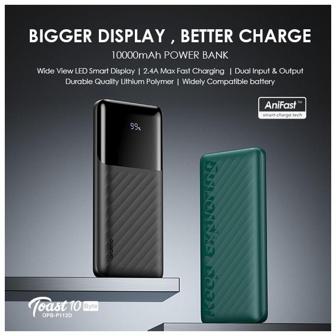 oraimo Toast 10 Byte II 10000mAh 2.4A Max Fast Charging Power Bank