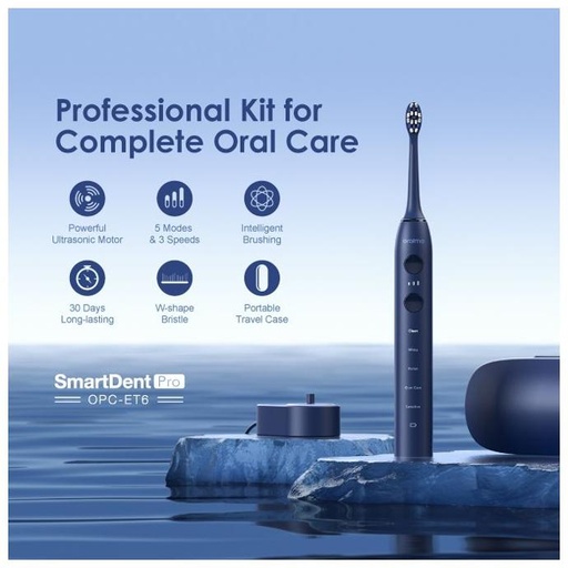 oraimo SmartDent Pro Powerful Ultrasonic Motor Electric Toothbrush Kit with 5 Modes & 3 Speeds