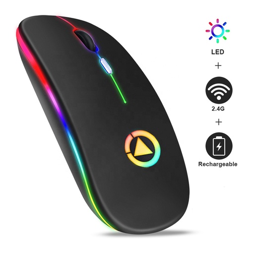 Wired Ultra-Thin Rechargeable Silent mouse with led lights