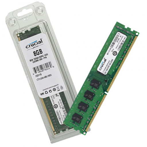 Crucial 8GB Single DDR3L 1600 MT/s (PC3L-12800) Unbuffered UDIMM Memory CT102464BD160B